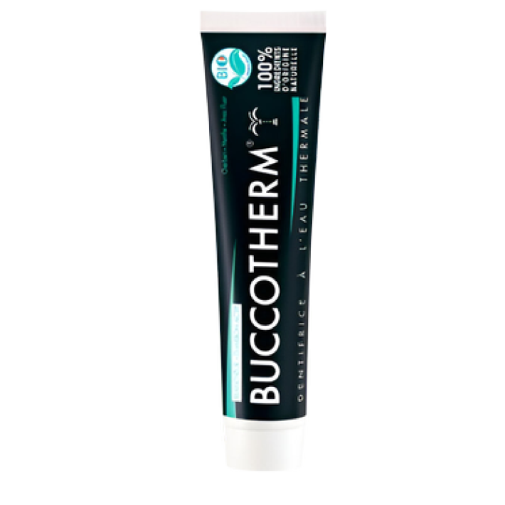 Отбеливающая зубная паста Buccotherm с углем от зубного налета с фтором